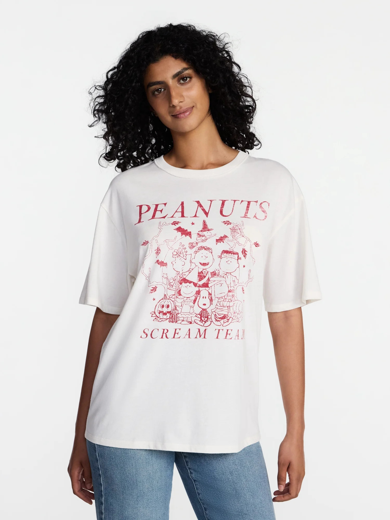 Peanuts Women's Halloween Graphic Oversized Tee, Sizes XXS-XXL | Walmart (US)