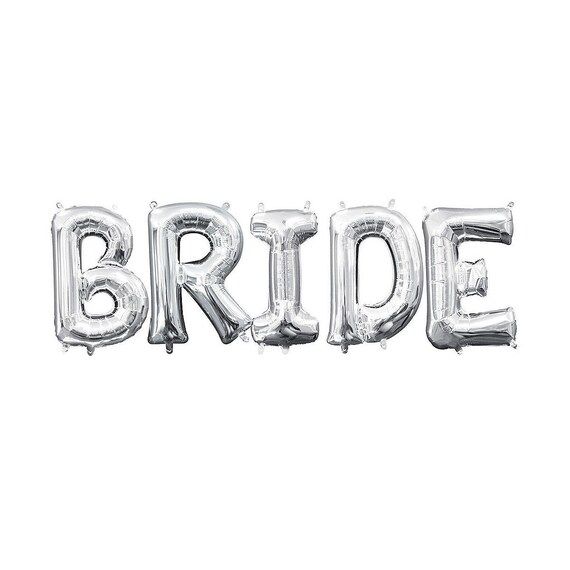 BRIDE Balloons, Silver 34" BRIDE Balloon, Bride Banner, Wedding Decorations, Bride Balloon Letter... | Etsy (US)