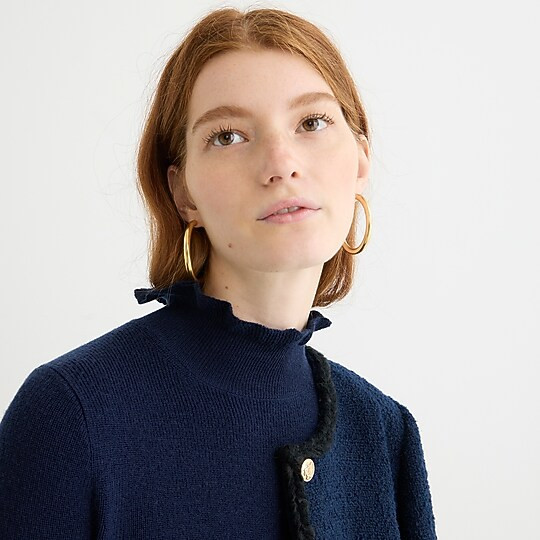 Ruffleneck merino wool sweater | J. Crew US