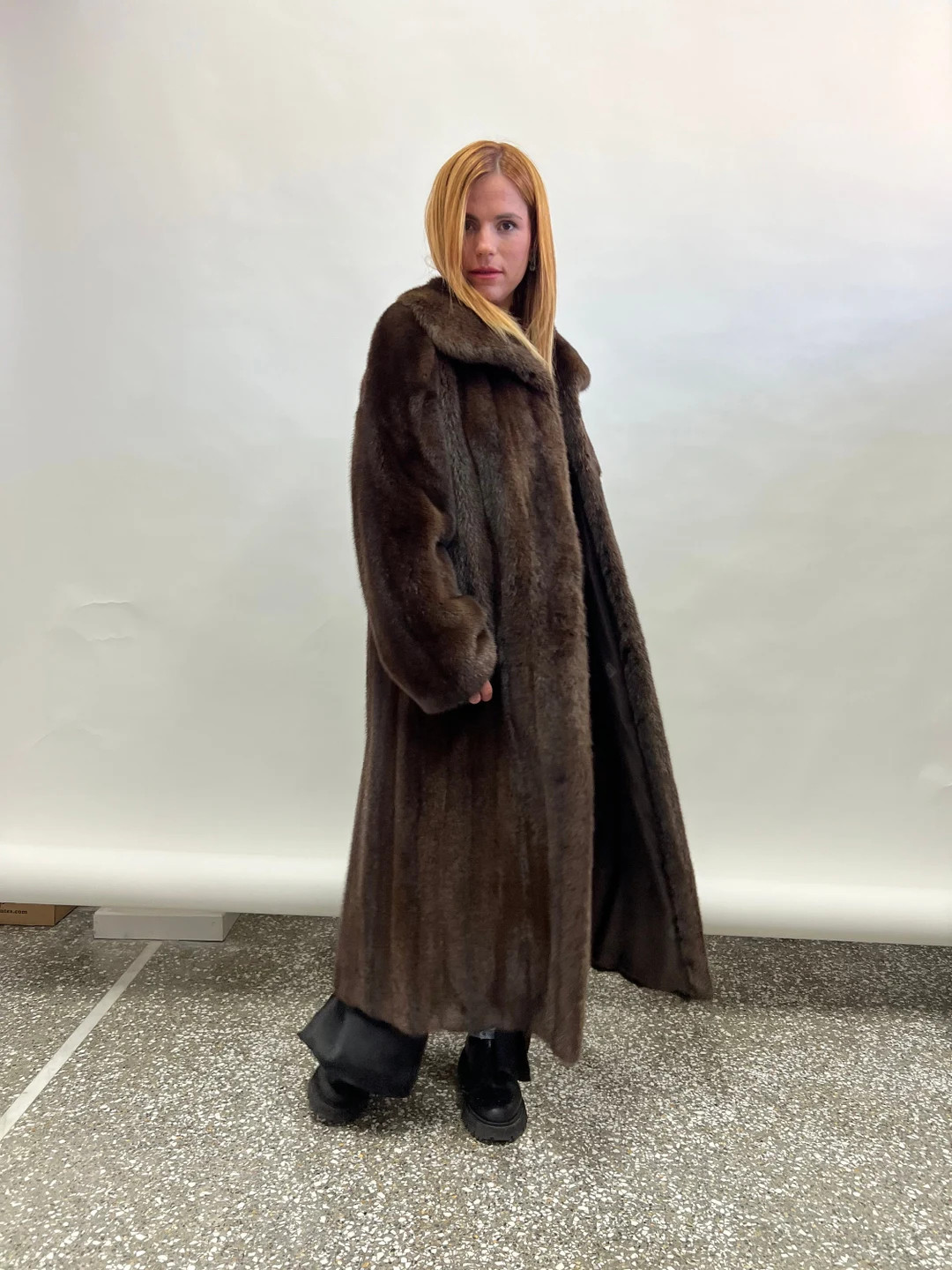 Handmade Brown Mink Fur Coat: Long Collared Stroller, Size Small - Etsy | Etsy (US)