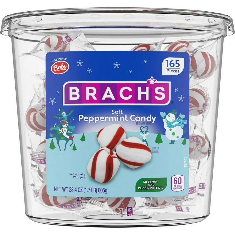 Brach's Holiday Soft Peppermint Candies, 165ct Tub, 28.4oz | Walmart (US)