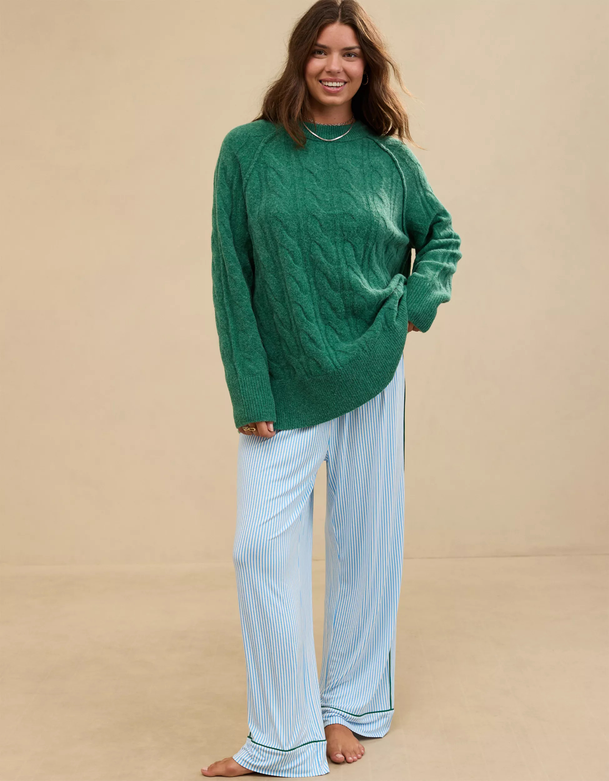 Aerie unREAL Cable Crew Sweater | American Eagle Outfitters (US & CA)