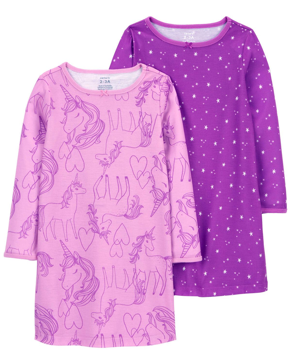 Kid 2-Pack Long-Sleeve Nightgowns - Carter's | Carter's | Carter's