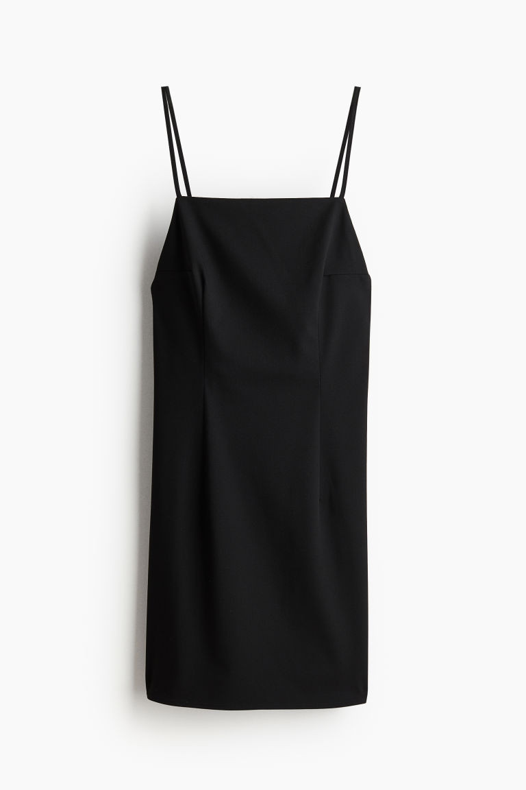 H & M - Low-back Slip Dress - Black | H&M (US + CA)