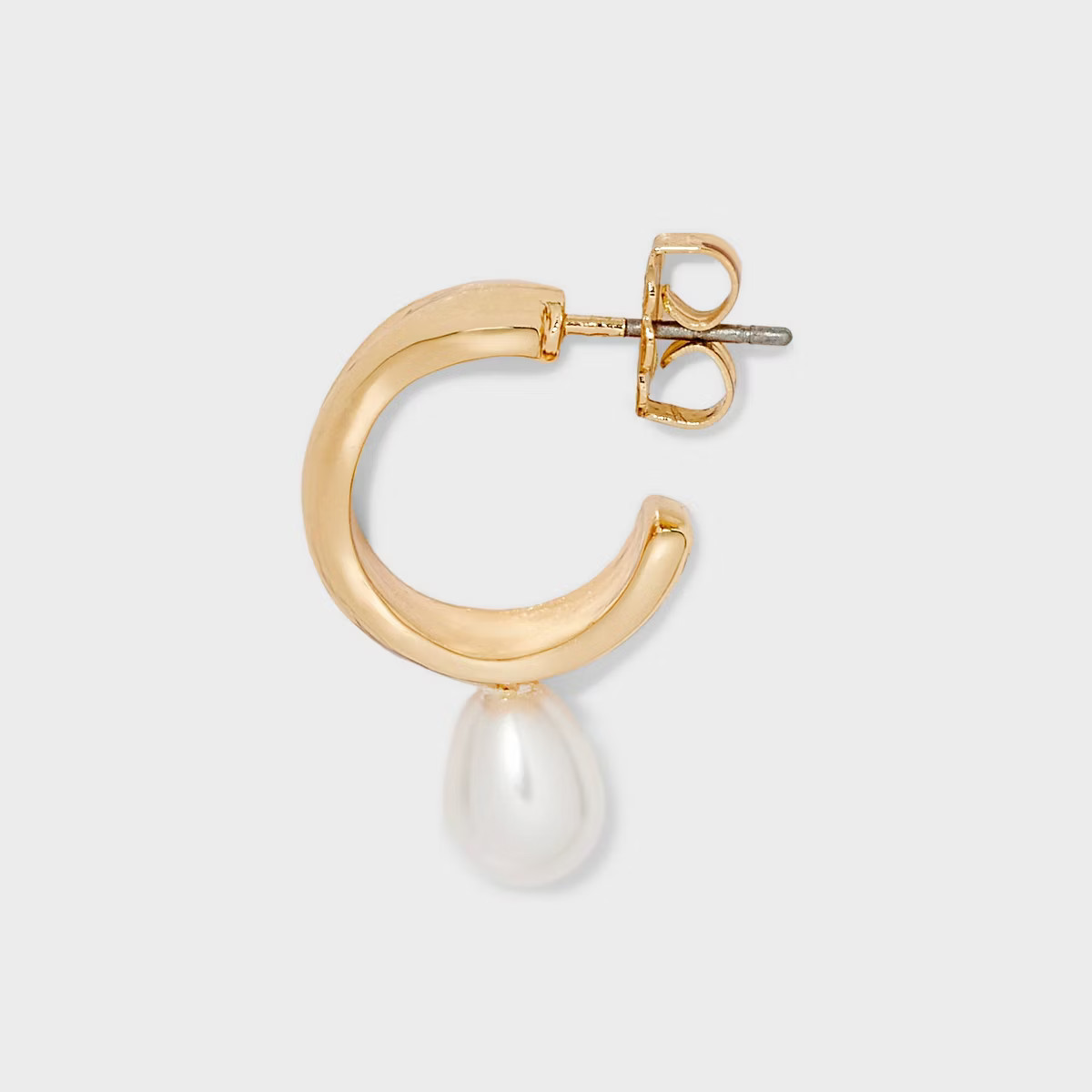 Pearl Earring with Hoops Set 3pc - A New Day™ White: Nickel-Free Metal, Post Closure | Target