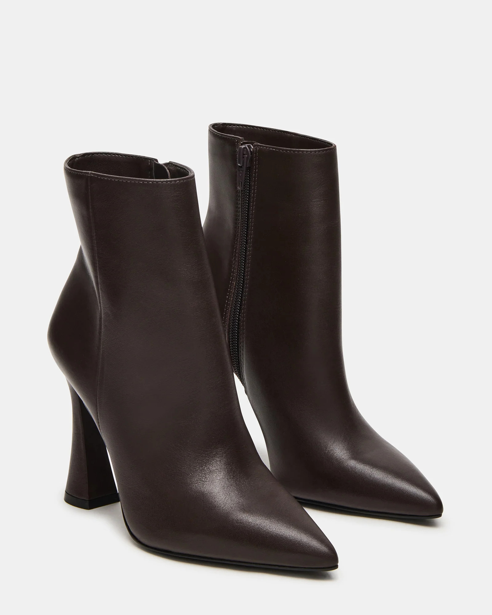 BOLERO Brown Leather Pointed-Toe Heeled Women's Ankle Boot | Steve Madden (US)