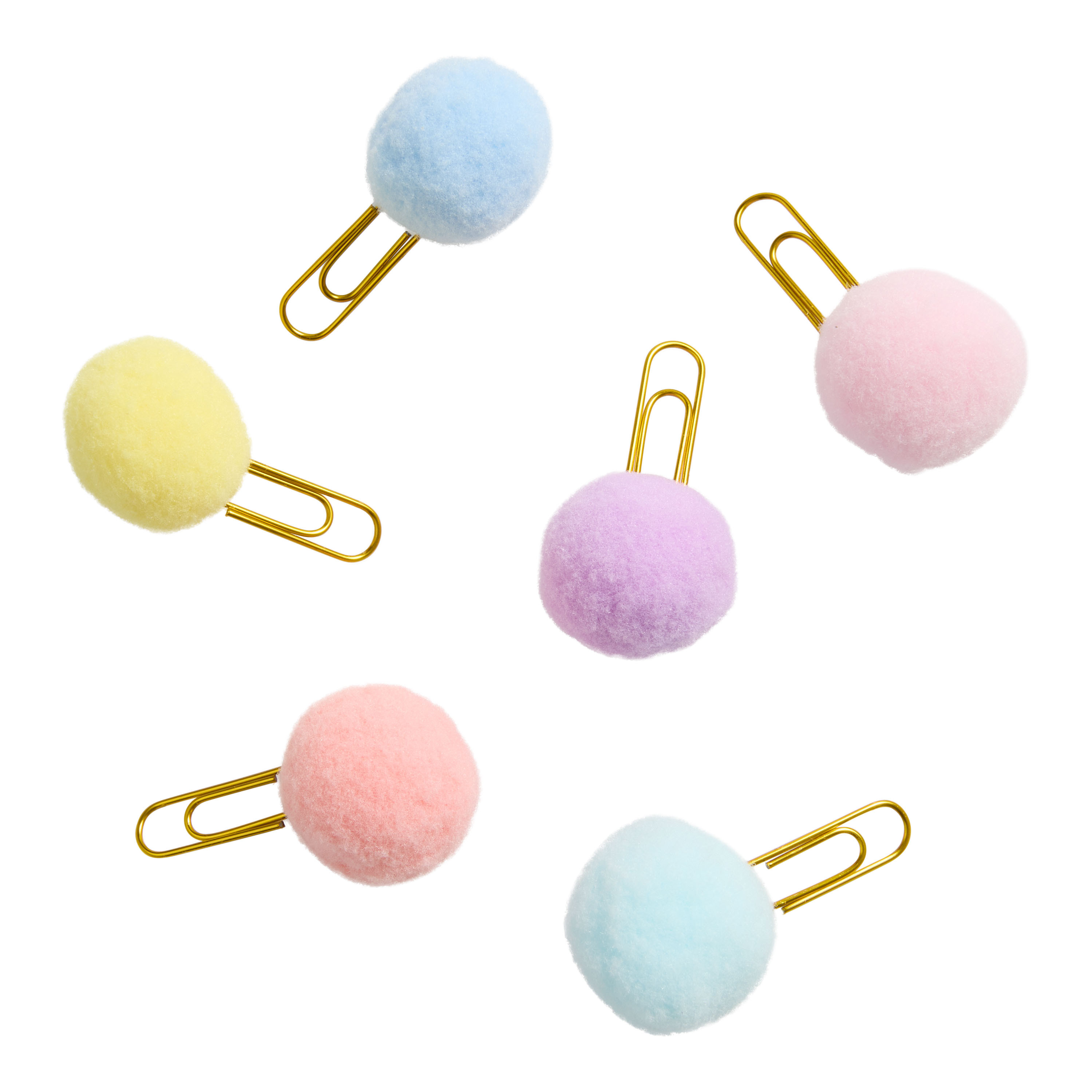 Large Multicolor Pom Pom Paper Clips 6 Pack | World Market