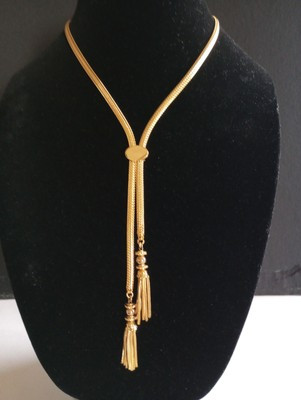 VINTAGE MONET LARIAT BOLO SLIDE TASSEL NECKLACE ADJUSTABLE SIGNED | eBay US