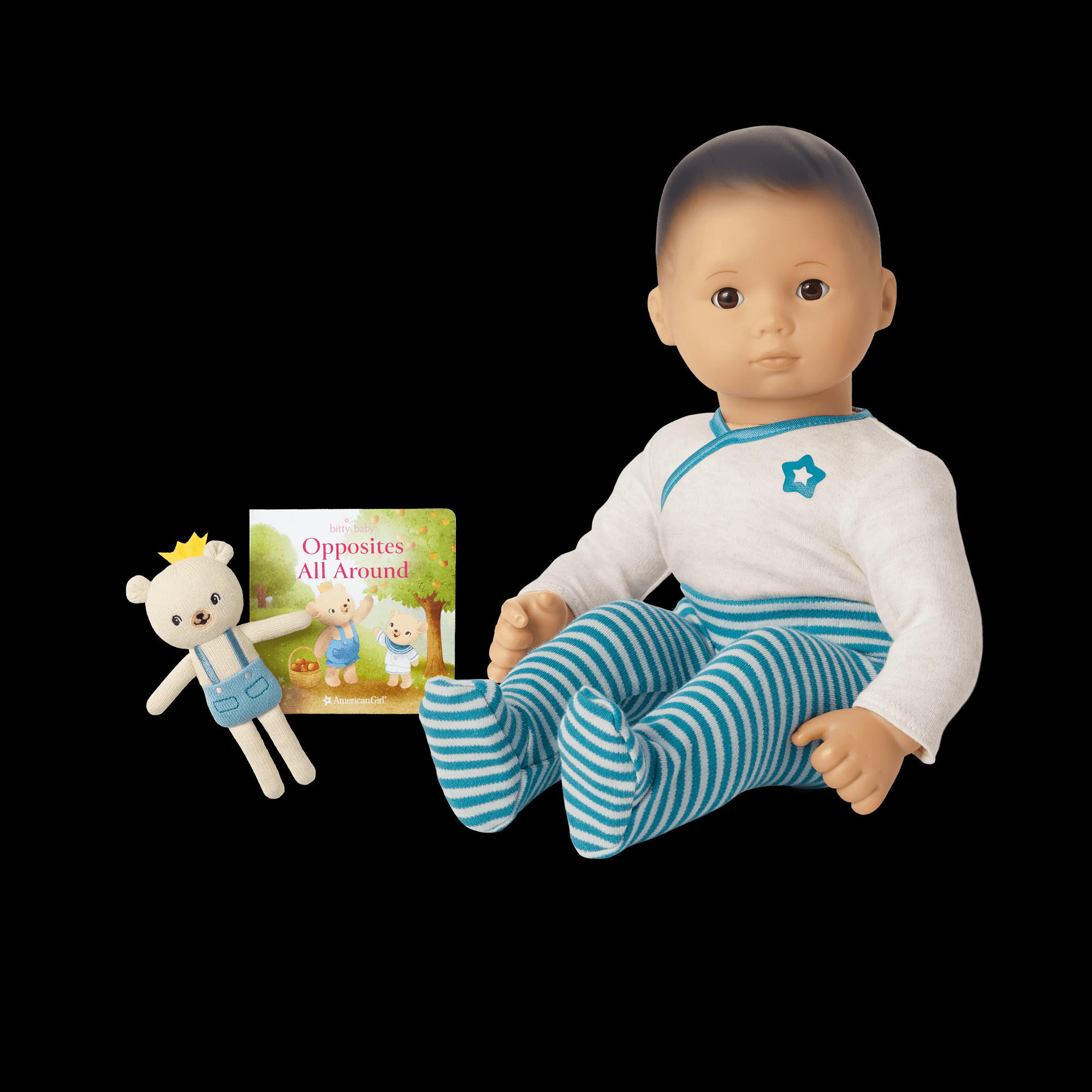 Bitty Baby® Doll #4 in Soft Blue + Bear Friend & Board Book | American Girl