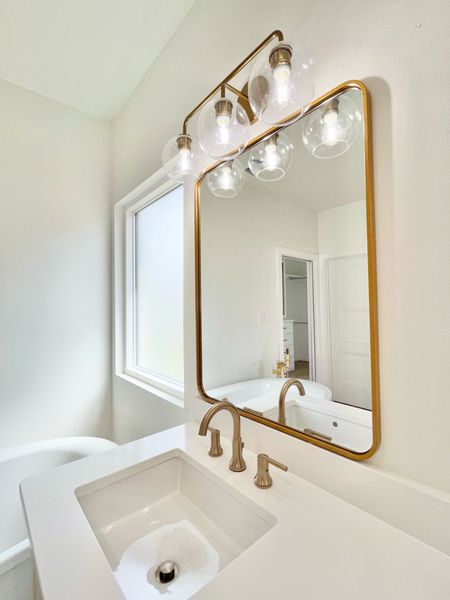 Bathroom vanity, bathroom mirror, bathroom lighting 

#LTKFind #LTKhome #LTKSale