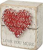 Primitives by Kathy 34248 Rustic White String Art Box Sign, 3.5" x 4", Love You More | Amazon (US)