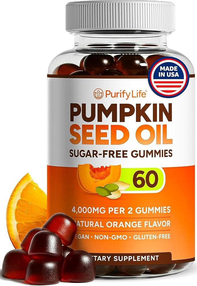 Sugar-Free Pumpkin Seed Oil Gummies (4,000mg/serving) Pumpkin Seed Oil for Hair Growth, Youthful ... | Amazon (US)