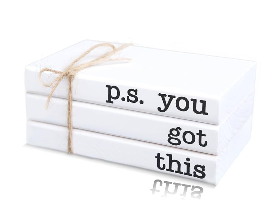 Cute Office Desk Decor, Inspirational Wooden Mini Faux Books for Decoration, Gifts for Women Kids... | Amazon (US)