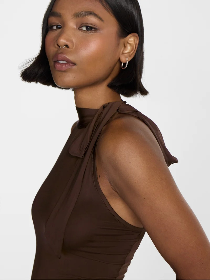 No Boundaries Tie Neck Halter Top, Women's XXS-XXL | Walmart (US)