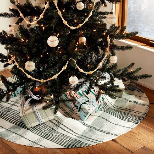 Plaid Holiday Tree Skirt Green/White - Hearth & Hand™ with Magnolia | Target