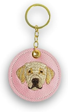 Pink French Bulldog Embroidered Keychain – Handmade PU Leather Dog Bag Charm for Women, Cute Pu... | Amazon (US)