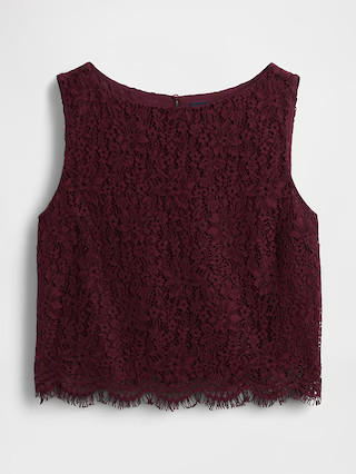Lace Boatneck Crop Shell Top | Gap (CA)