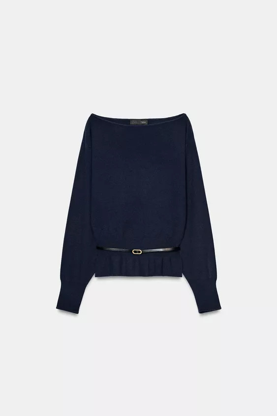 STICKAD TRÖJA MED SKÄRP | Zara US