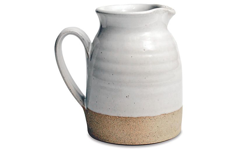 Bell Pitcher - Natural/White - Farmhouse Pottery | One Kings Lane
