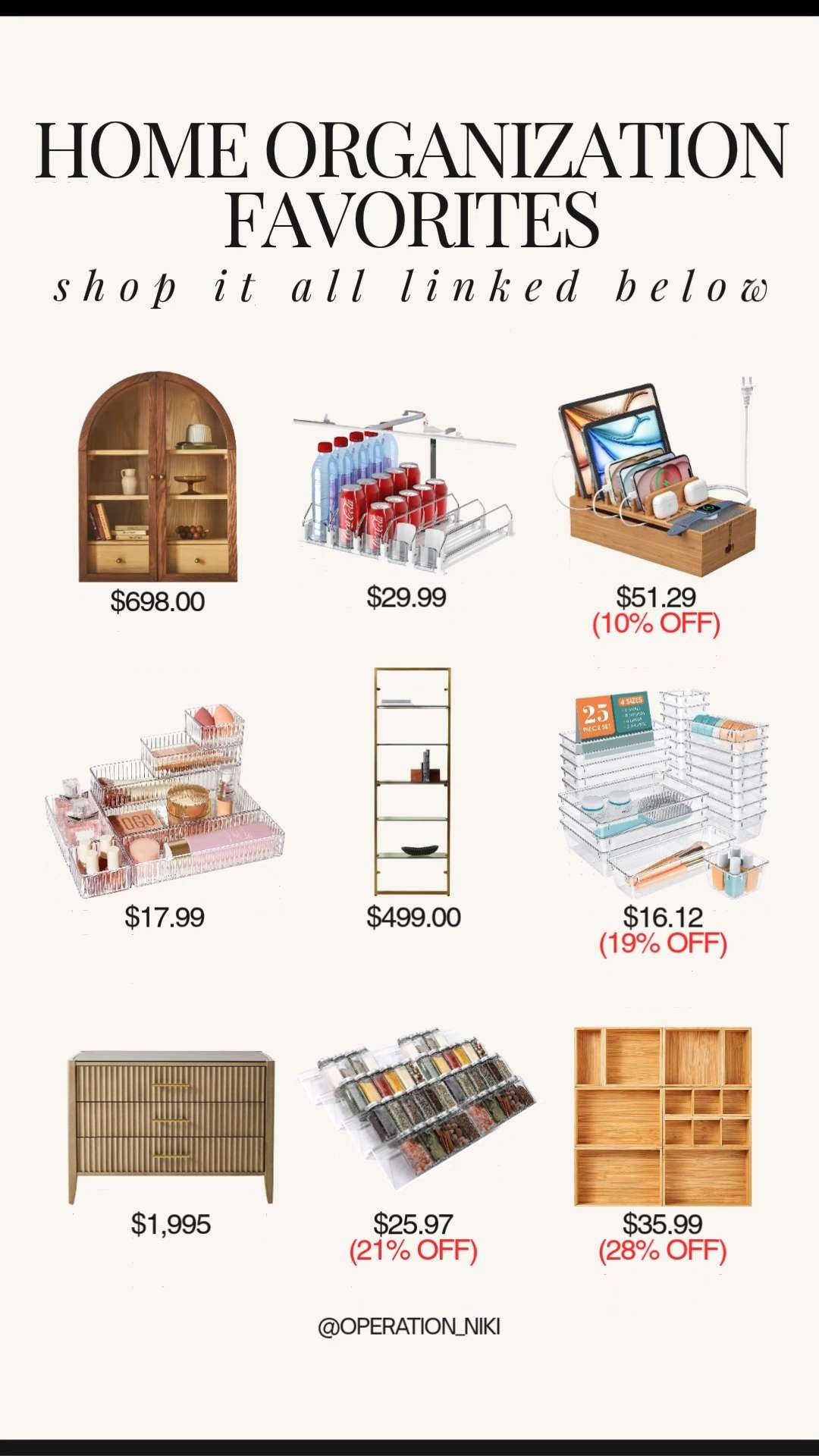 Getting your home completely organized and functional is the absolute best way to bring peace into your daily routine. ✨ When everything has a designated zone, maintaining a clean space feels entirely seamless.



Shop this entire home organization lineup linked below! 🛍️



Follow for more @OPERATION_NIKI on IG, TikTok, & Facebook

#HomeOrganization #AmazonFinds #HomeReset #OperationNiki #OrganizedHome #Declutter #KitchenOrganization #AmazonHome #SmartStorage #CleanHome 

 #LTKHome