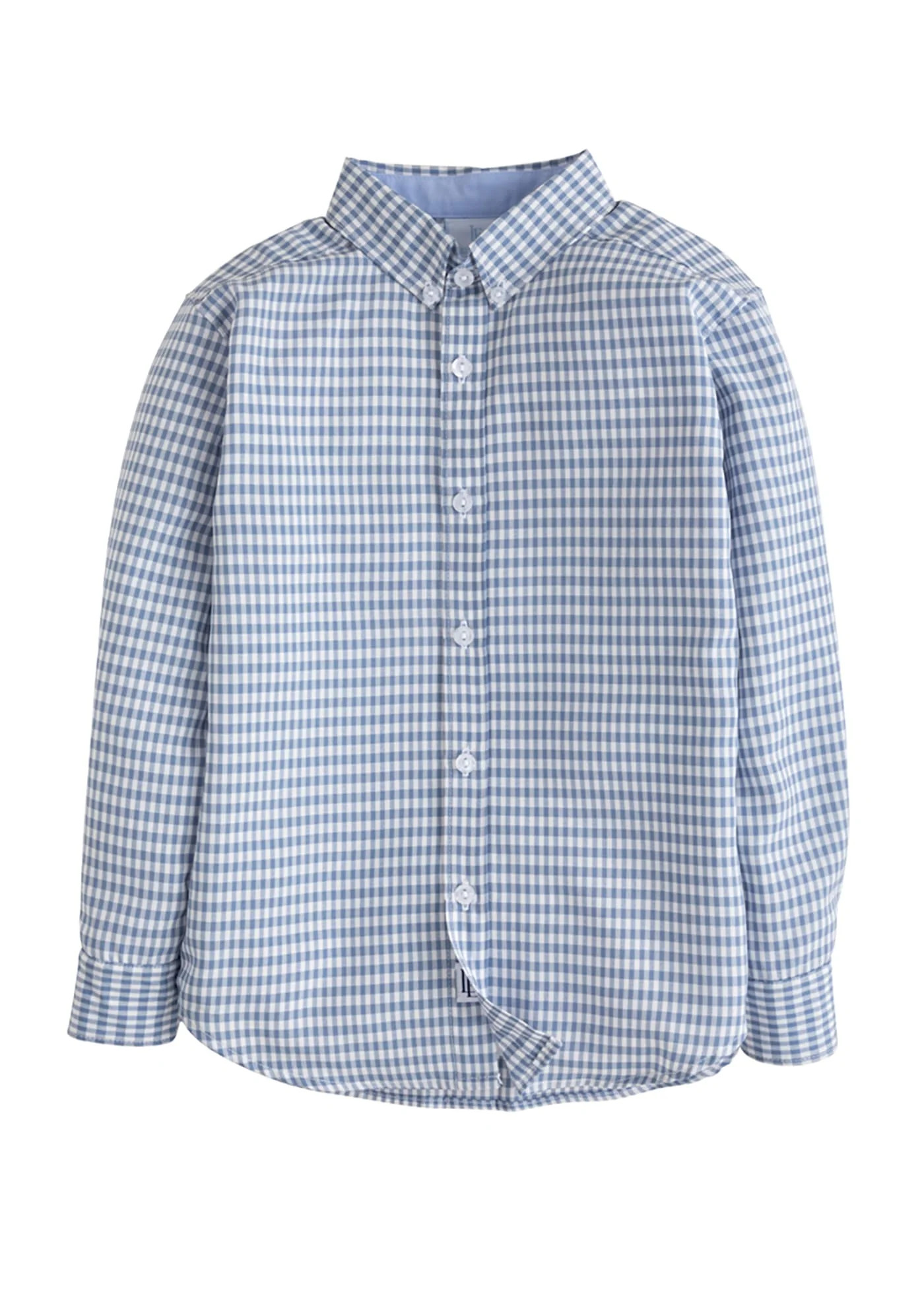 Boy's Button Down Shirt in Gray Blue Gingham | Little English | Little English