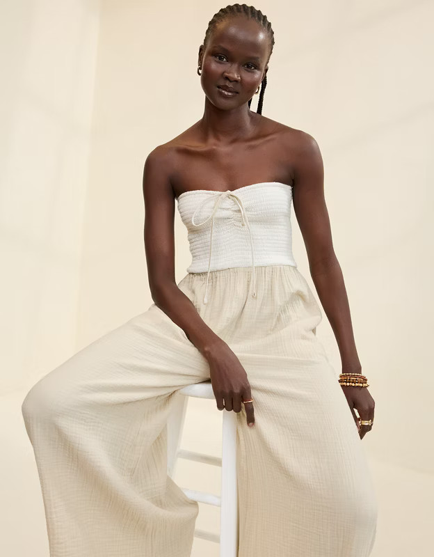 Aerie Colorblocked Strapless Jumpsuit | Aerie