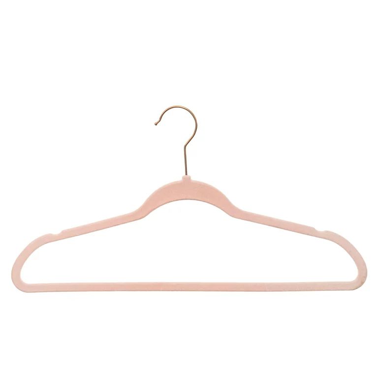 Better Homes & Gardens Velvet Clothing Hangers, 30 Pack, Pink, Space Saving | Walmart (US)