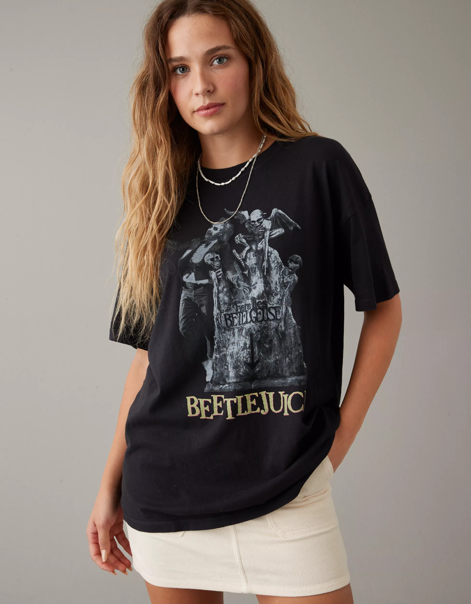 AE Oversized Beetlejuice Graphic Tee | American Eagle Outfitters (US & CA)