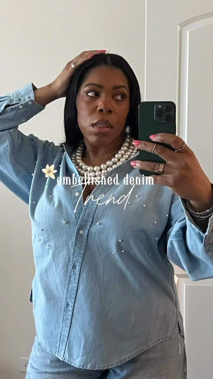 denim on denim w/ embellishments 
#fashiontrend #springfashion
#canadiantuxedo

#LTKShoeCrush #LTKStyleTip #LTKU