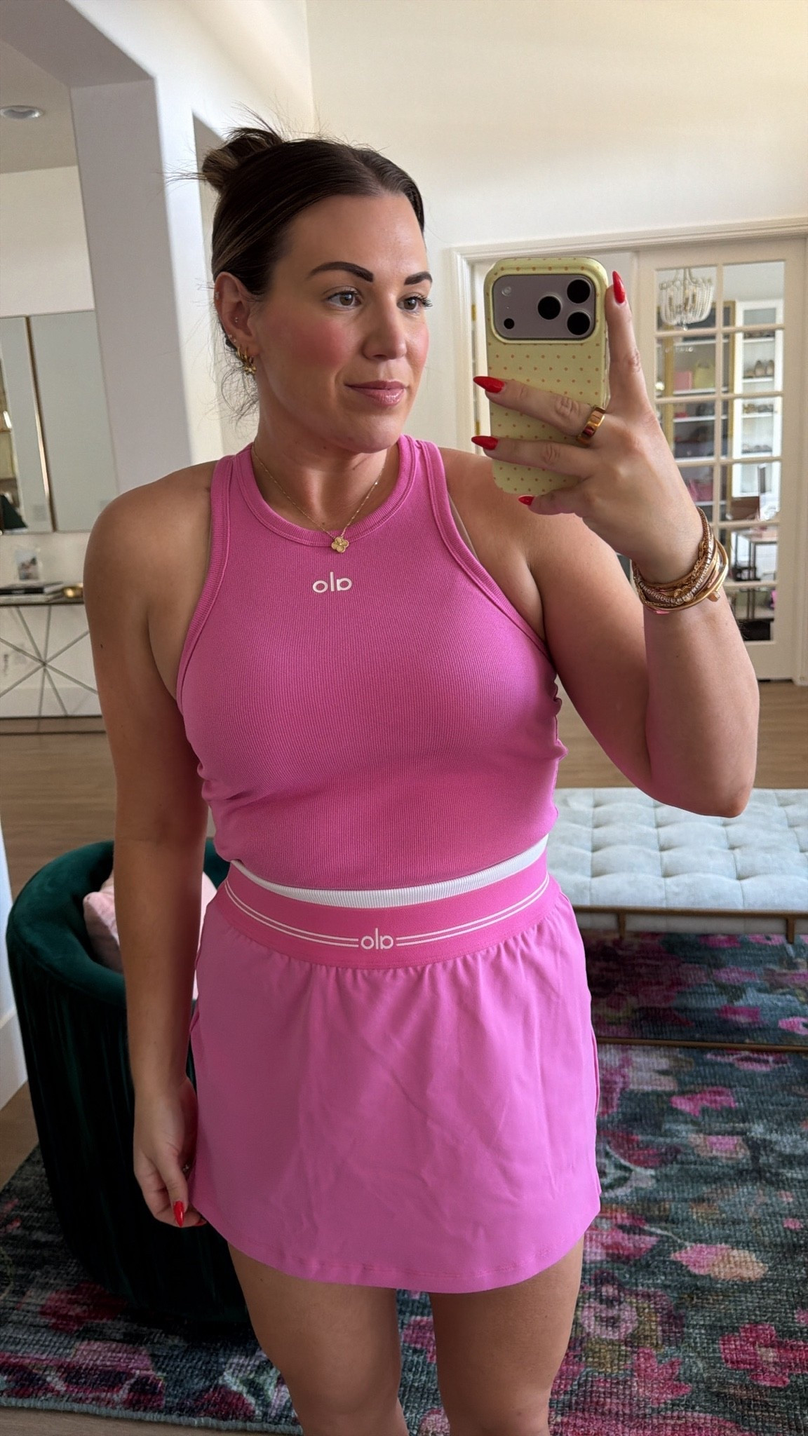curvy midsize pink summer athleisure look for running errands! in the size large in tank top and skort 💕

#LTKSeasonal #LTKHome #LTKActive