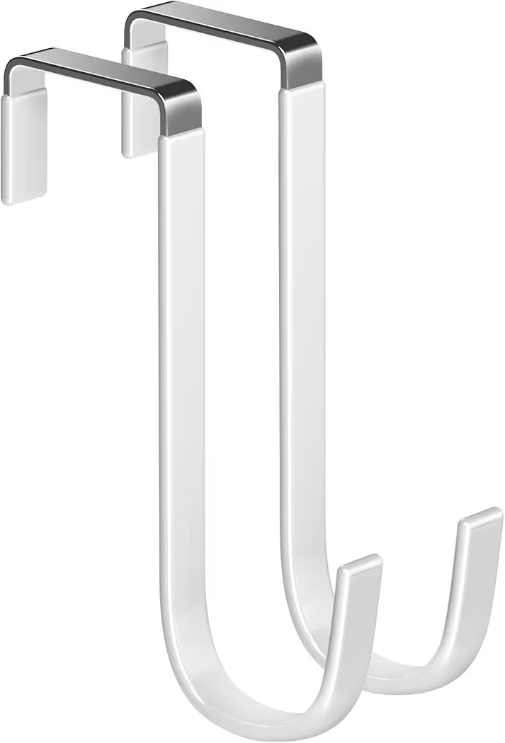 Over The Door Metal Hooks with Plastic Coating 5.5" Fit 0.5" to 1 3/8" Door 2 Pcs Heavy Duty Sing... | Amazon (US)
