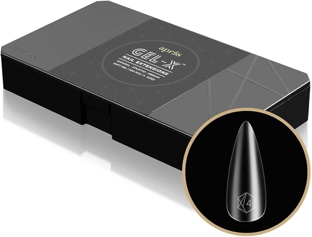 Aprés Gel-X® Natural Stiletto Medium Tip Box | 500pc Gel-X Tips, 11 Sizes 00-9, Premium Quality | Amazon (US)