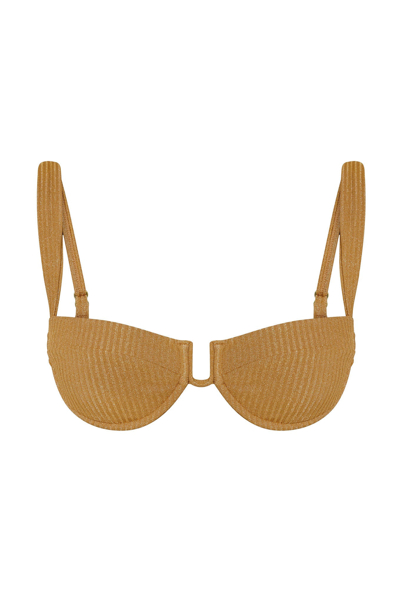 Cala Roja Top - Antique Gold Lurex Rib | Monday Swimwear