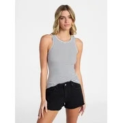 No Boundaries Ribbed High Neck Tank Top, Women's XXS-XXL | Walmart (US)