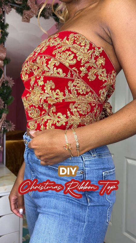 I decided to make a top out of Christmas ribbon for a Christmas concert outfit, and I love how it came out 😍🎄✨

I used:
🎄 Red Tube Top from Shein (Size S)
🎄 15 ft Velvet Christmas ribbon from Walmart 

This would be cute for a Christmas party, and can easily be styled for a holiday outfit 🎅🏾🎄🎁.

#LTKVideo #LTKHoliday #LTKSeasonal