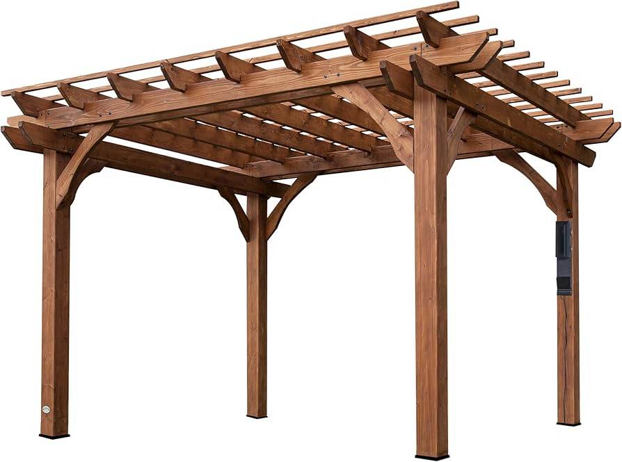 Backyard Discovery Beaumont 12' x 10' Traditional Cedar Wood Pergola Kit with Trellis Roof, All-S... | Amazon (US)