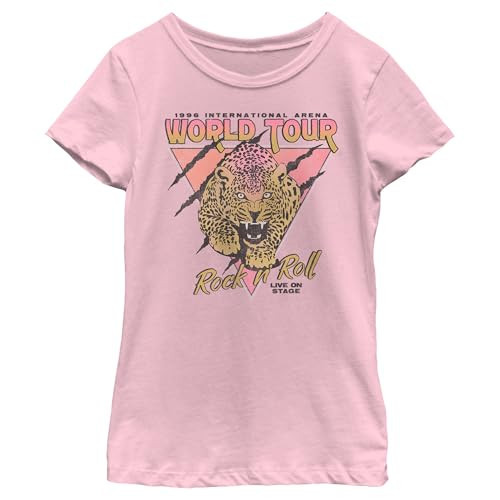 Girl's Lost Gods Leopard World Tour T-Shirt - Light Pink - X Small | Amazon (US)