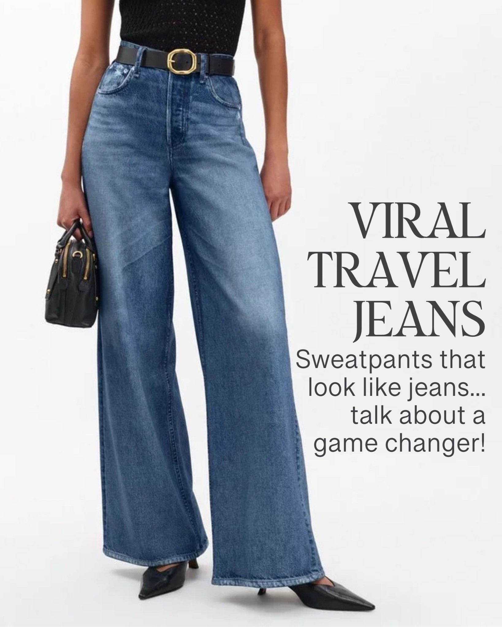 These VIRAL JEANS look like denim but feel like sweatpants! These are my go-to pants for travel days✈️✨

#LTKPetite #LTKOver40 #LTKTravel