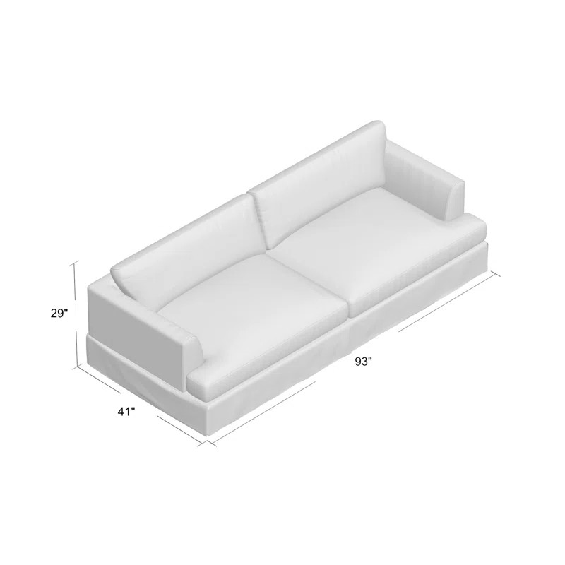 Clausen 93'' Recessed Arm Slipcovered Sofa with Reversible Cushions | Wayfair North America