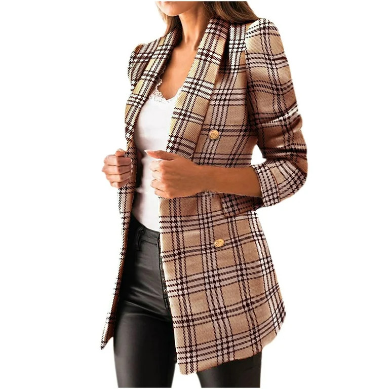 Cyber Monday 2021!VOBERRY Winter Coat Jacket Fashion Women's Casual Long Sleeve Ladies Buttons Pl... | Walmart (US)