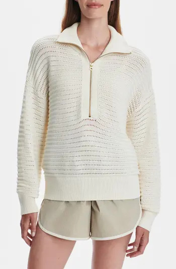 Varley Tara Pointelle Half Zip Sweater | Nordstrom | Nordstrom