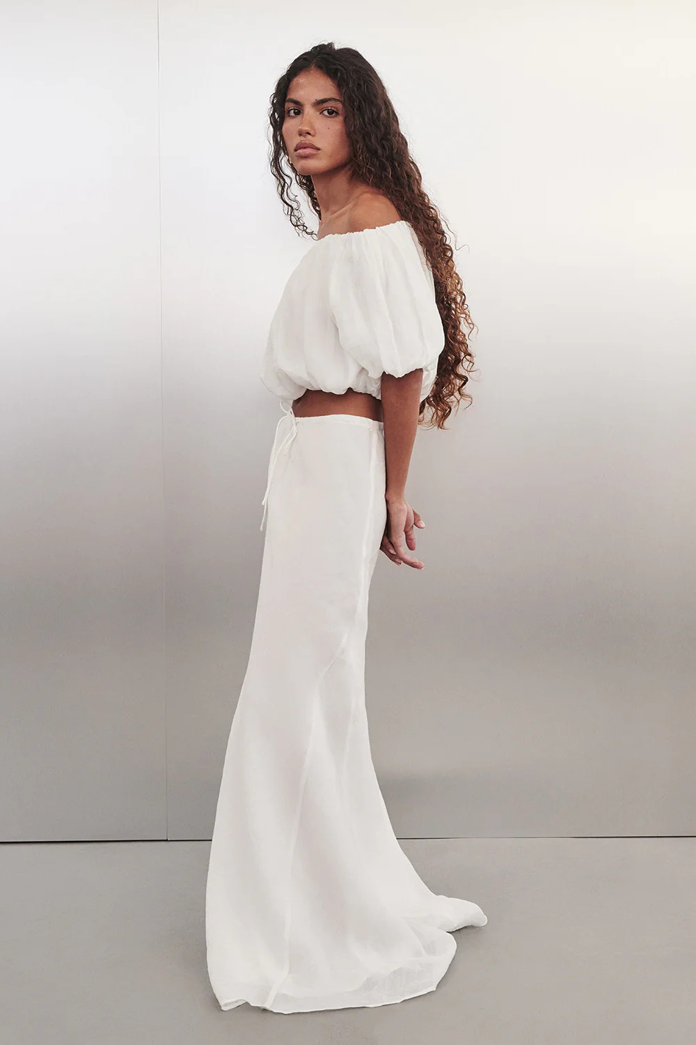 MAISON WHITE RAMIE BIAS SKIRT | DISSH