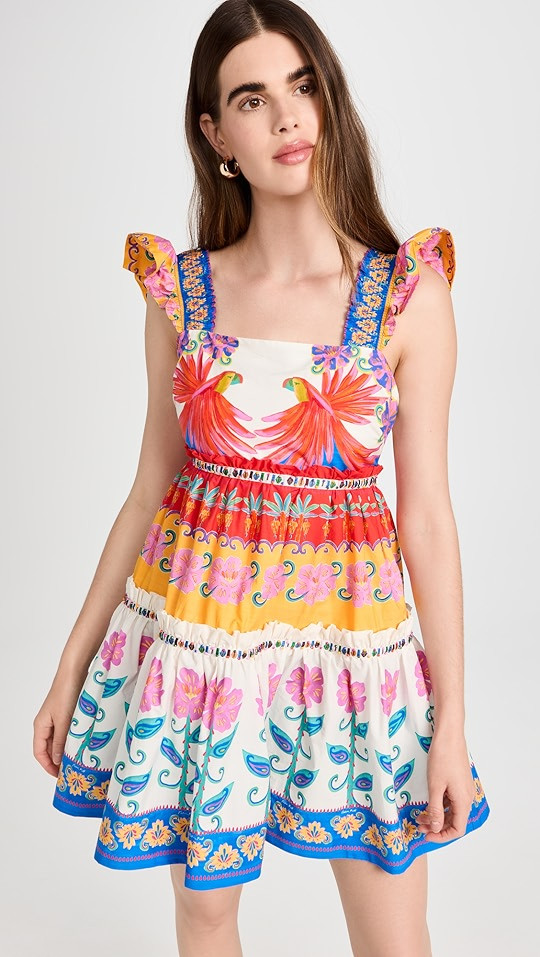 Vivid Garden Off White Mini Dress | Shopbop