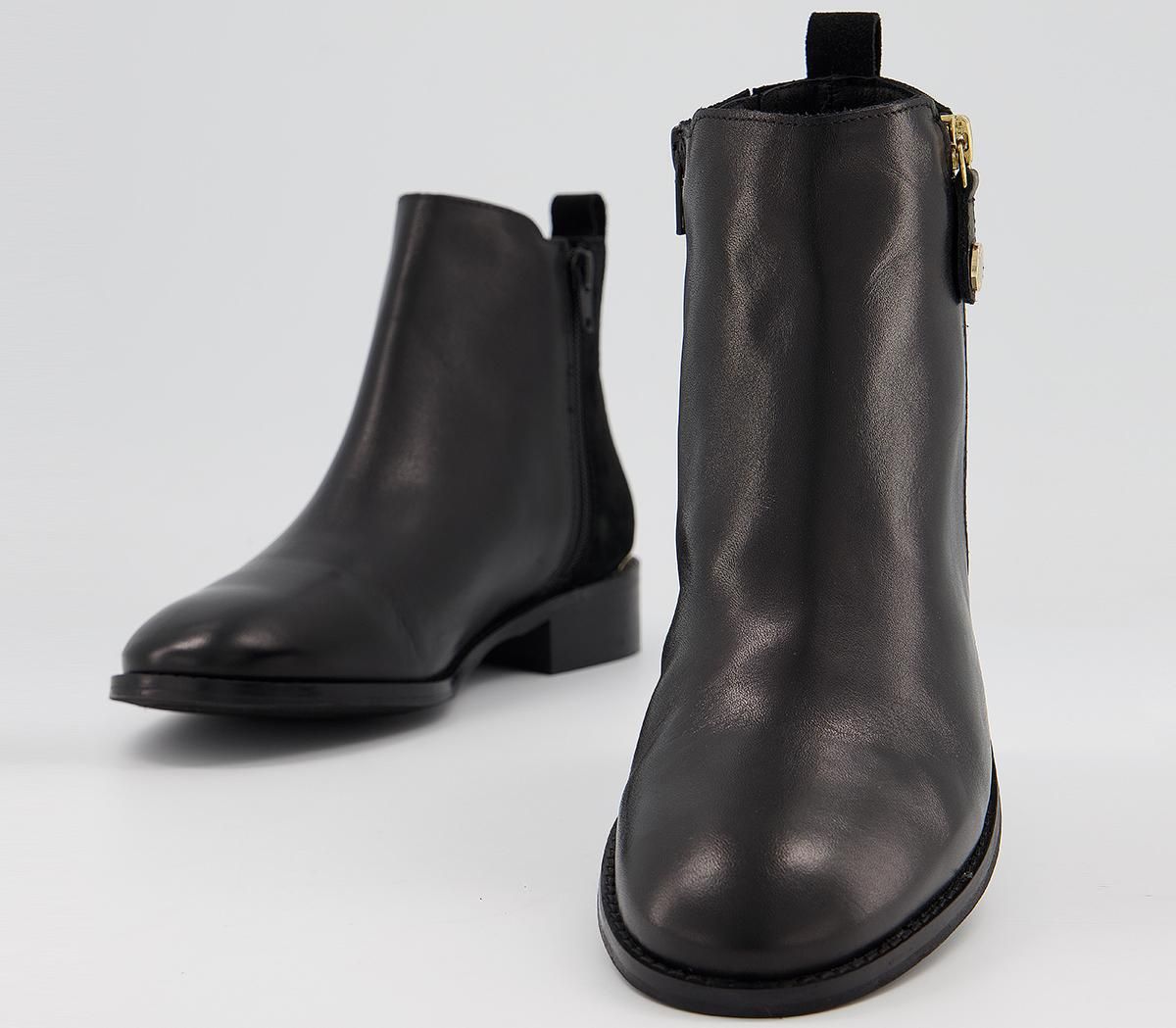Office
								Accept Feature Side Zip Ankle Boots
								Black Leather | OFFICE London (UK)