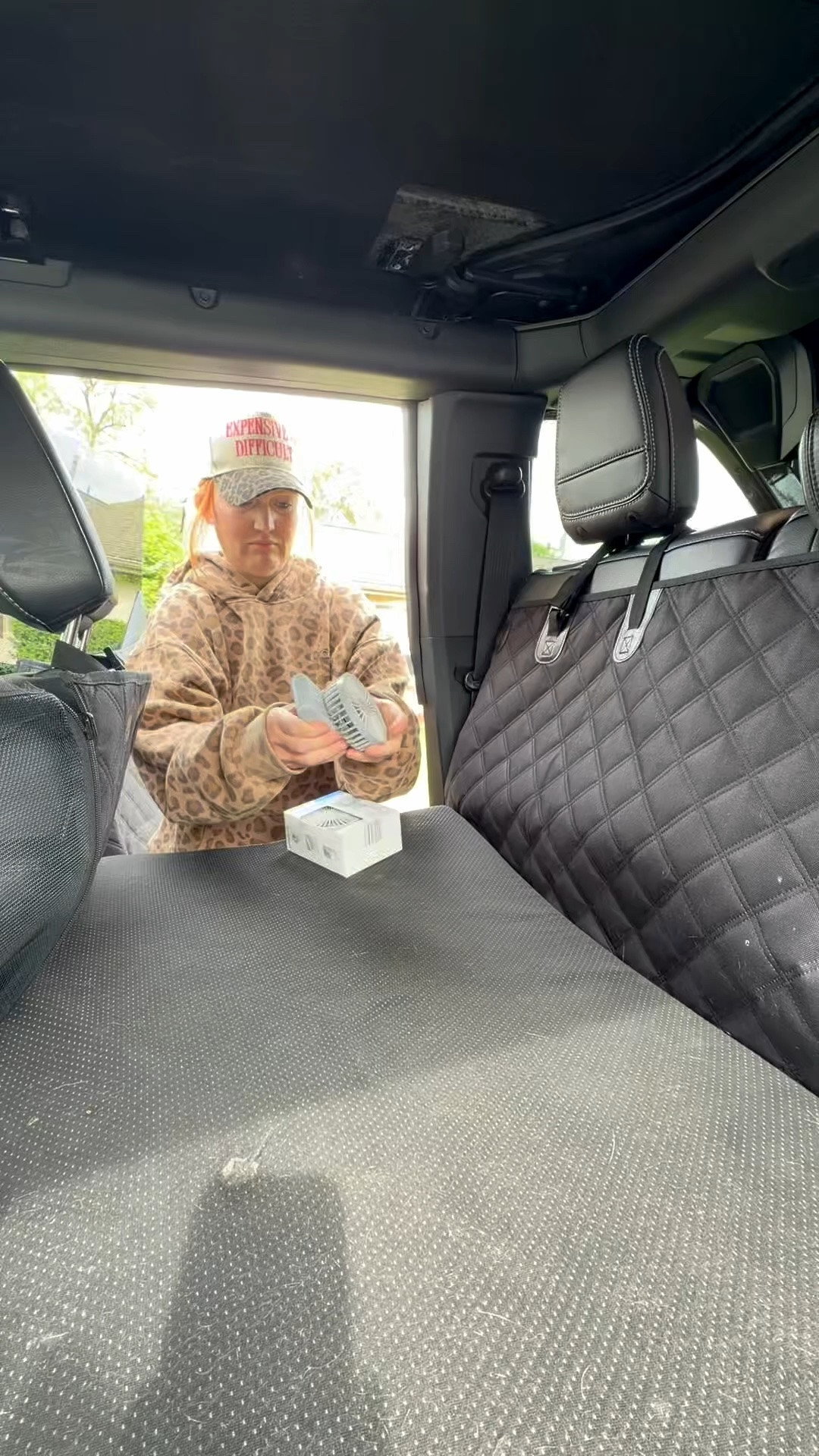 POV: your dog rides better than most people 😭🐾

Finally added backseat fans to the Bronco and honestly… best dog mom upgrade yet. Between bully breeds overheating fast and summer rides getting HOT, this keeps the backseat so much more comfortable for Gunner. The airflow back there was nonexistent before. Now he’s got his own little VIP cooling system 😂🚙

Perfect if you’ve got dogs, kids, or just a Bronco with weak backseat airflow. Especially for road trips, errands, or waiting in pickup lines this summer.

#LTKdayinmylife #LTKvlog #LTKootd