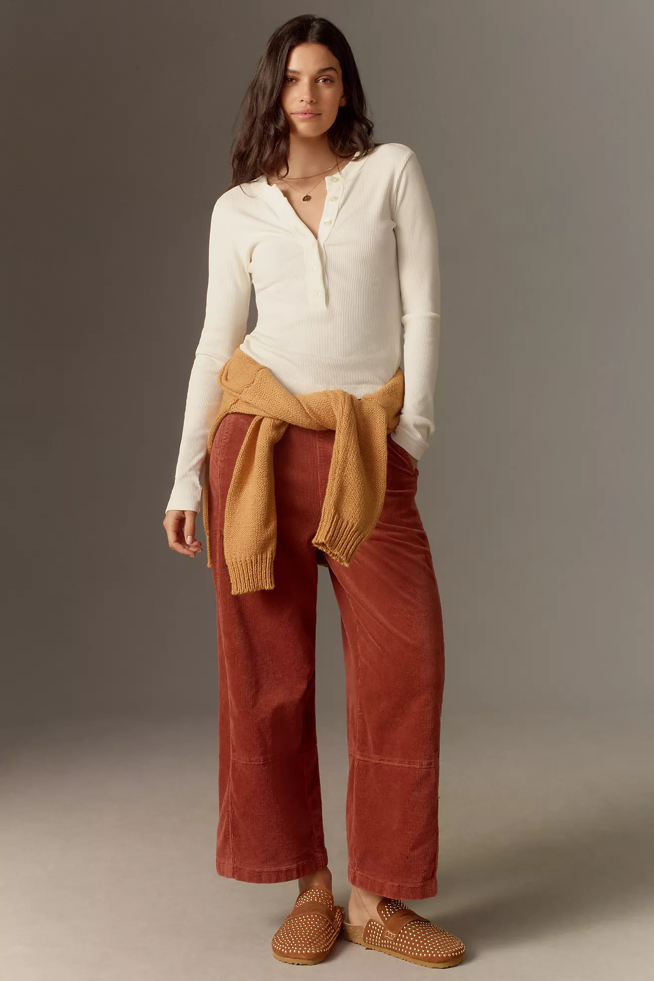 The Izzie Relaxed Pull-On Barrel Pants by Pilcro: Corduroy Edition | Anthropologie (US)
