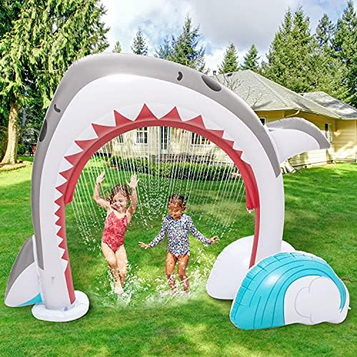 Inflatable Shark Water Sprinkler for Kids, More Stable Inflatable Shark Yard Large Outdoor Summer To | Amazon (US)
