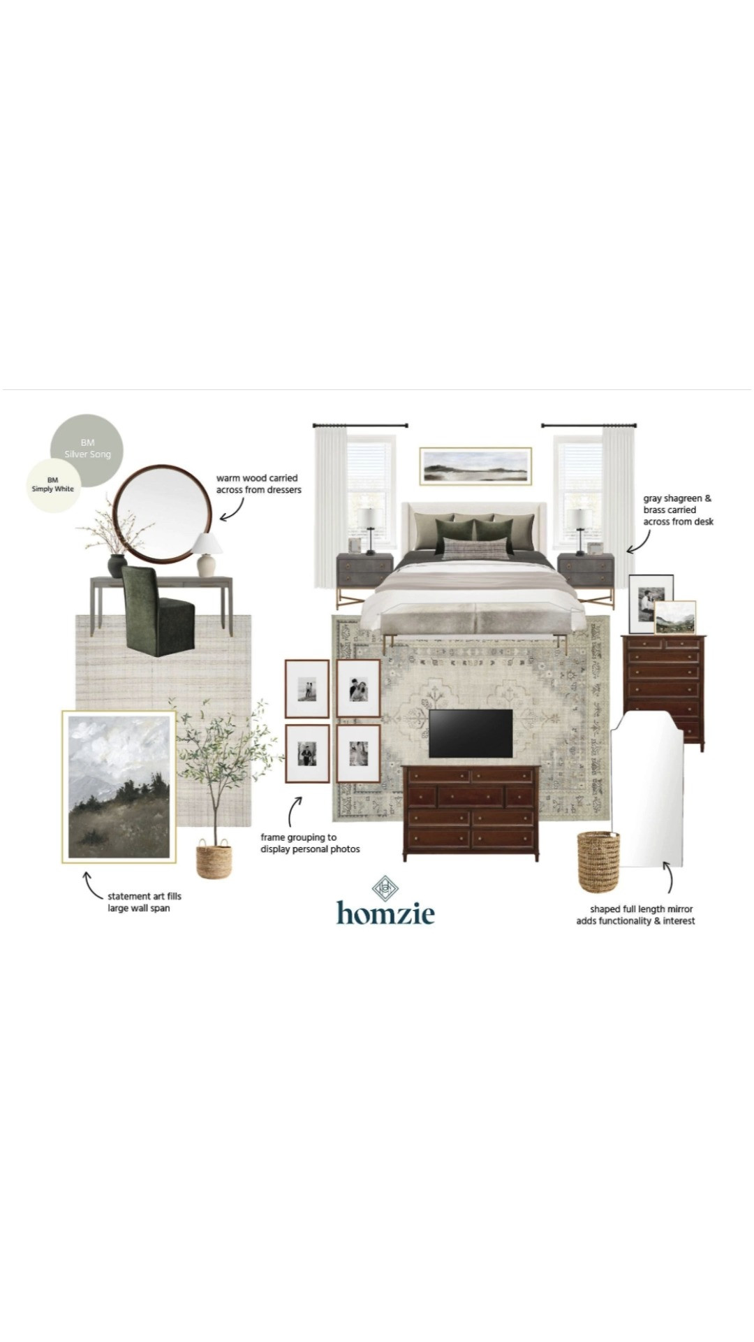 Master bedroom design featuring winged upholstered bed frame, nightstands, lighting, wall art, bedding, curtains, decor, etc.

#LTKHome #LTKFinds #LTKFavorites #HomeStyleDaily 

 #LTKHome #LTKStyleTip #LTKFamily