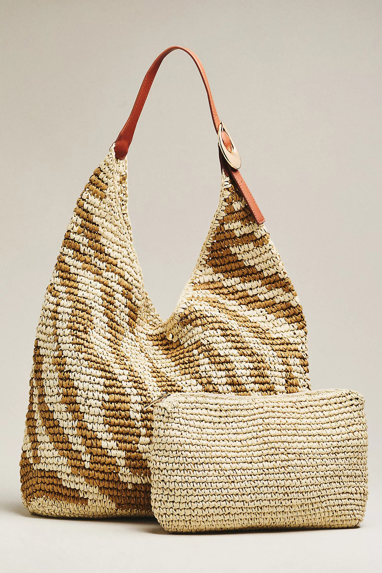 Love Knot Raffia Buckle Slouchy Bag | Anthropologie (US)