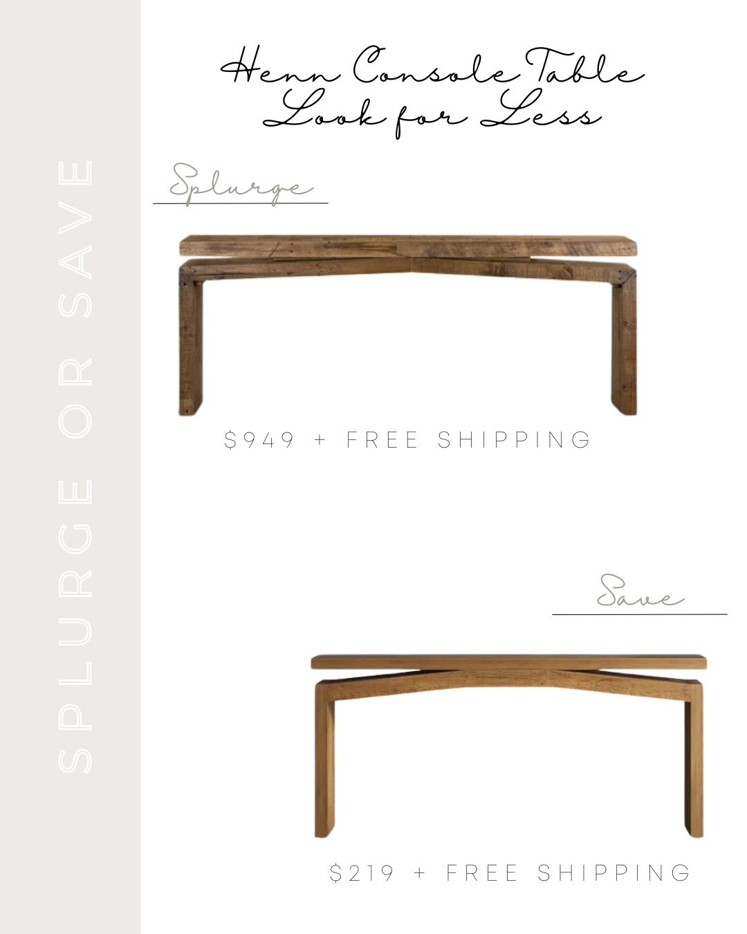 A new Henn console table dupe that looks exactly the same! These console tables may be on sale for Black Friday!


Henn solid wood console table dupe, solid wood console table, entry table, Henn solid wood console table look alike, Henn solid wood console table look for less, Henn solid wood console table sale, arwah 58” console table, Wayfair sale, Wayfair top sellers, Wayfair bestsellers, neutral home, neutral home aesthetic, console table styling, console table styling inspo, entry table styling, entry table styling inspo, cozy home, cozy home aesthetic, entryway table, entryway console table 




#LTKSaleAlert #LTKHome